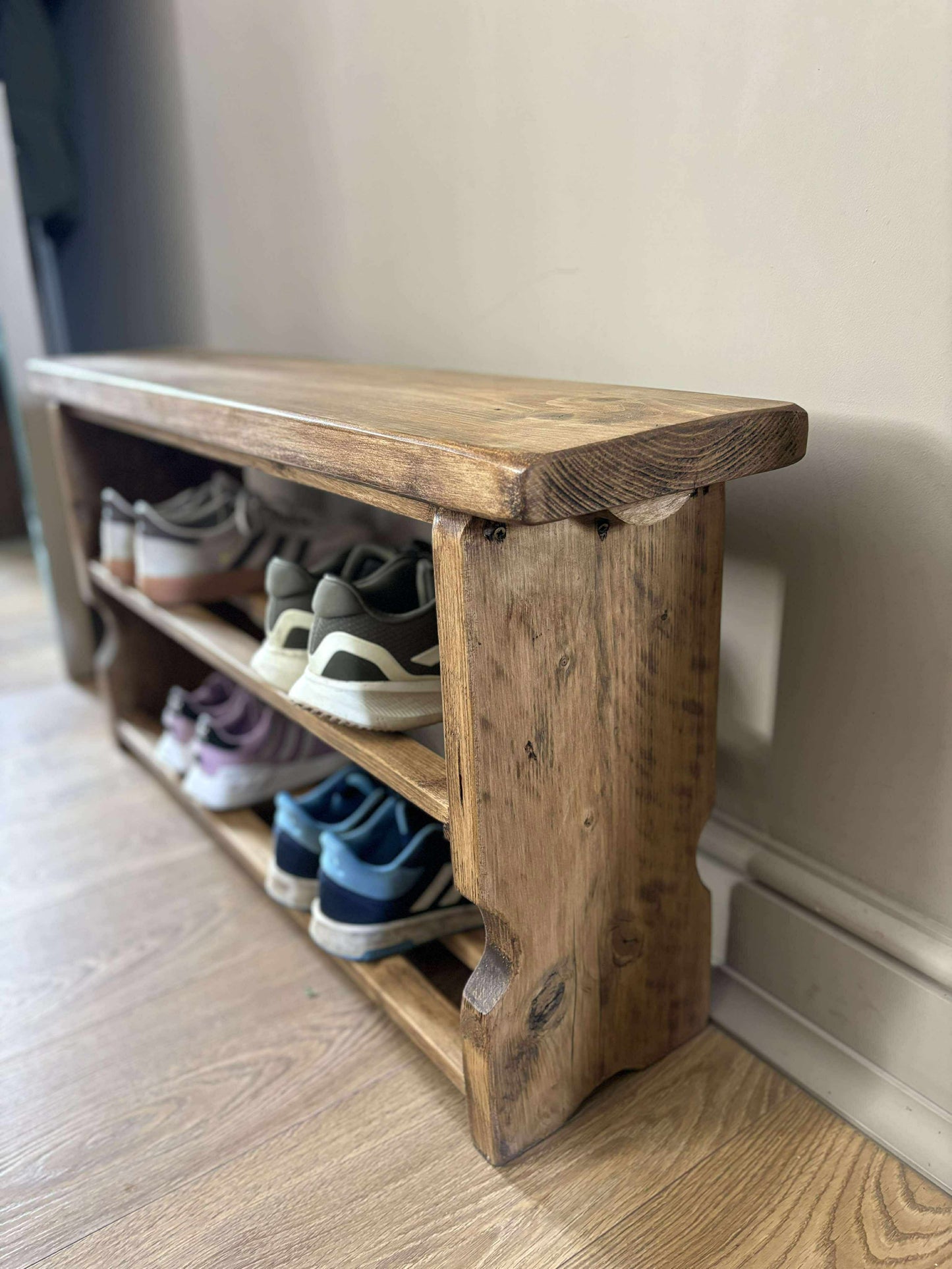 Shoe Rack Bench without Heart Carving