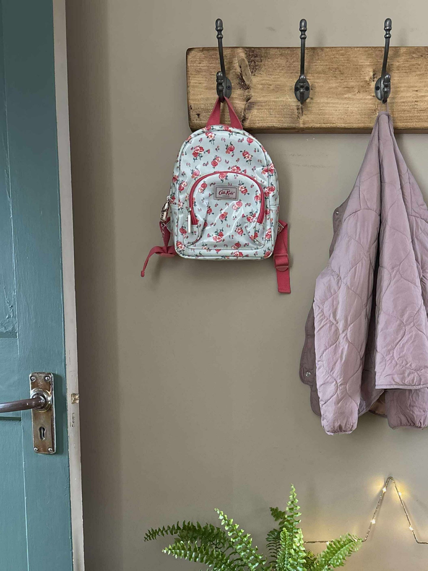 Coat Rack with Cast Iron Hooks